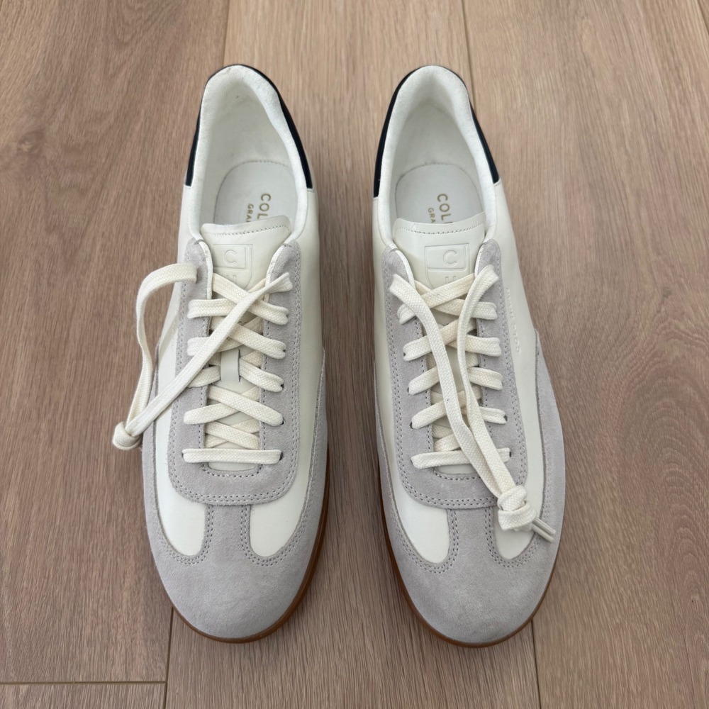 Cole Haan GrandSeries White Leather Suede Gum Sole Sneakers Low Top Shoes - Picture 2 of 11